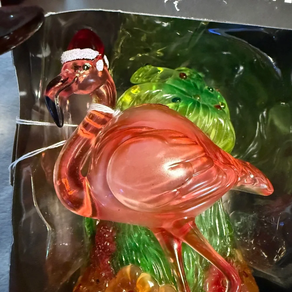 Flamingo Acrylic Night Light Christmas Tropical Decor‎ Plug In w Box